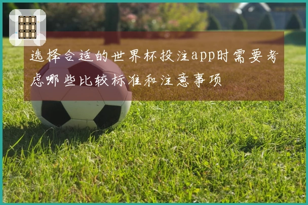 选择合适的世界杯投注app时需要考虑哪些比较标准和注意事项